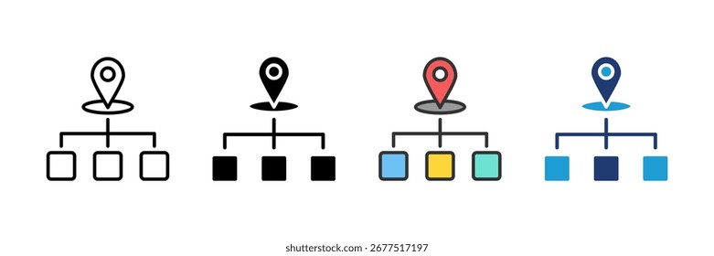 Road Map Icon Set Multiple Style Collection