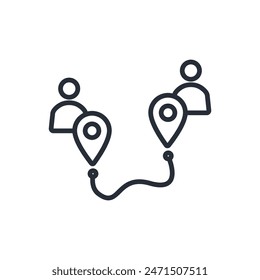 road map icon. vector.Editable stroke.linear style sign for use web design,logo.Symbol illustration.