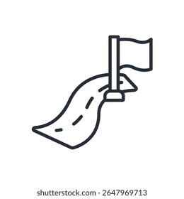 road map icon. vector.Editable stroke.linear style sign for use web design,logo.Symbol illustration.