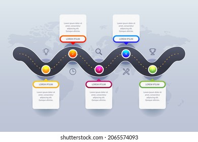 Road Map Infographic Creative Plan Design Stock Vector (Royalty Free ...