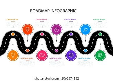 Road Map Infographic Creative Plan Design Stock Vector (Royalty Free ...