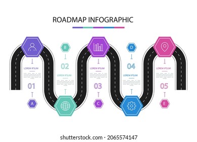 Road Map Infographic Creative Plan Design Stock Vector (Royalty Free ...