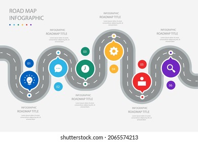 Road Map Infographic Creative Plan Design Stock Vector (Royalty Free ...