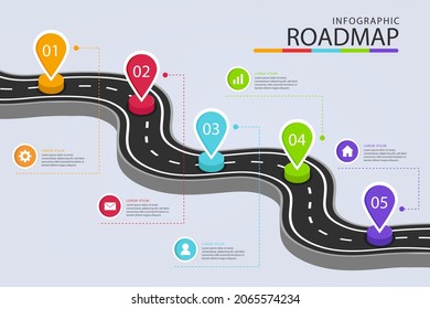 Road Map Infographic Creative Plan Design Stock Vector (Royalty Free ...