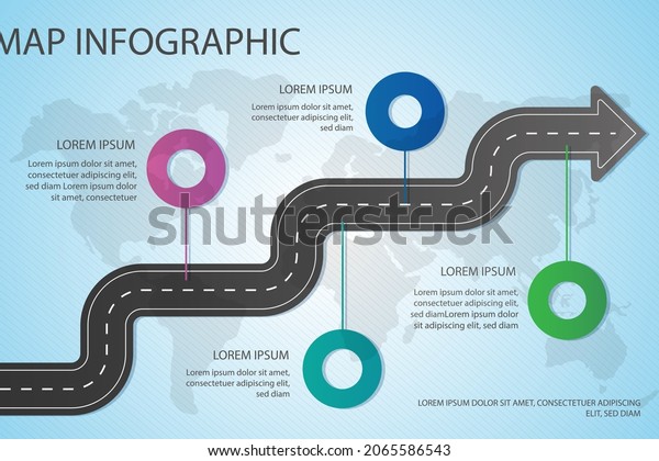 Road Map Infographic Creative Plan Design Stock Vector (Royalty Free ...