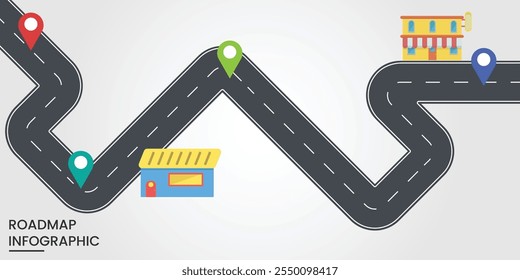 Road map infographic template vector illustration design