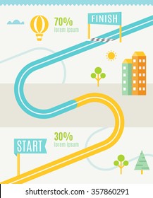 Road Map Infographics Template