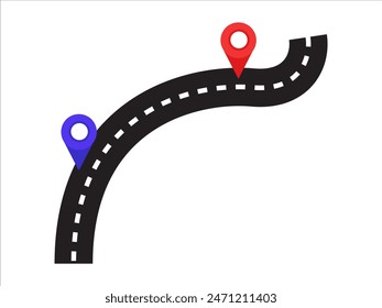 Locación de ruta de viaje