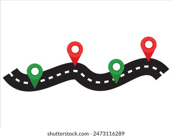 Road Map Journey Route Location