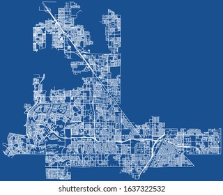 Road map of Las Vegas, Nevada, USA