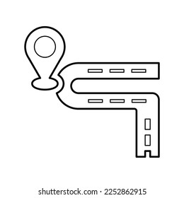 Straßenkarte, Ortszeilensymbol. Rahmenvektor.
