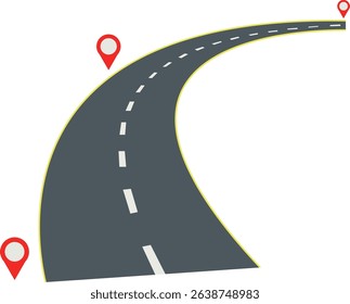 Road Map Location Vector Illustration