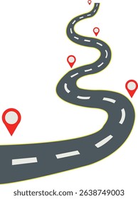 Road Map Location Vector Illustration