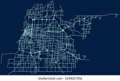 Road Map Memphis Tennessee Usa Stock Vector (Royalty Free) 1634027356