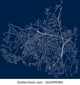 Road map of Meriden, Connecticut, in vector