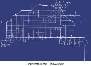 Road map of Mesa, Arizona, United States