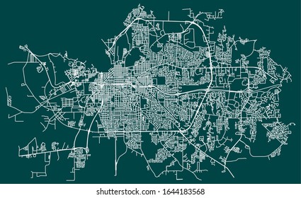 Road Map Of Montgomery, Alabama, United States