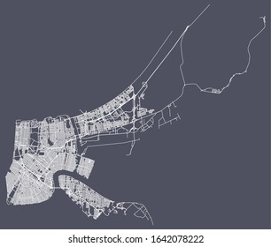 Road map of New Orleans, Louisiana, USA