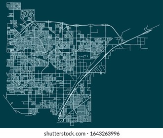 Road map of North Las Vegas, Nevada, United States