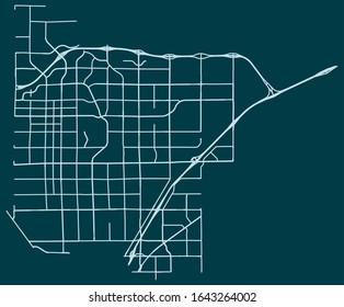 Road Map Of North Las Vegas, Nevada, United States