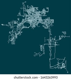 Road map of Orlando, Florida, United States