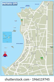 Road map in Pattaya City, Chonburi Province, Thailand