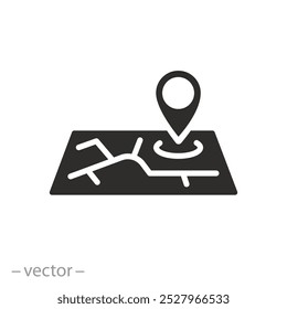 road map pointer, point pin address icon, 3d geo location, gps navigation, route street, destination marker, flat vector illustration