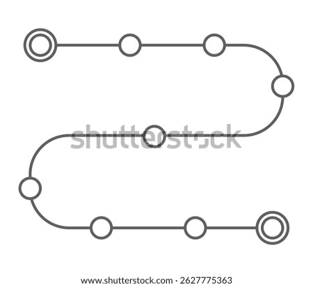 Road map product development chronology plan, strategy direction icon. Simple line process timeline procedure.