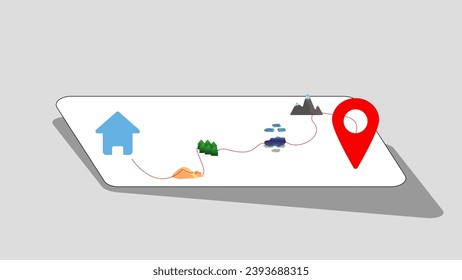 Road map and red mark