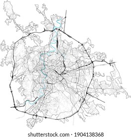 A road map of Rome, Italy