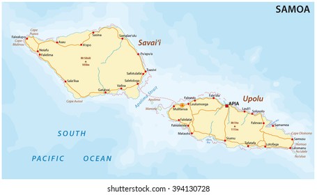 road map of Samoa