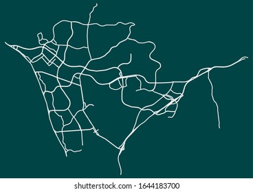 Road map of Santa Clarita, California, United States