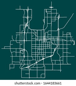 Road map of Sioux Falls, South Dakota, United States