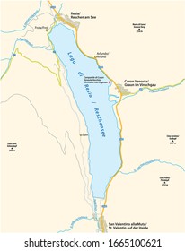 road map of the south tyrolean reschensee italy