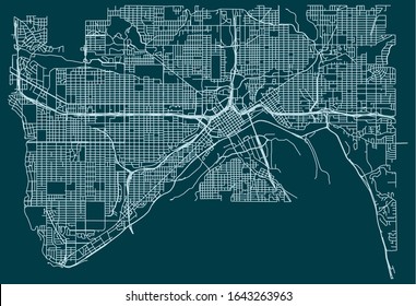 Road Map Of St Paul, Minnesota, United States