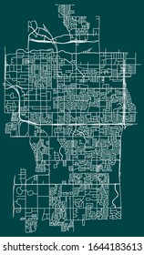 Road map of Tempe, Arizona, United States