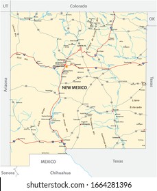 Road Map Of The US American State Of New Mexico