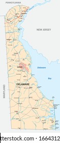 road map of the US American State of Delaware