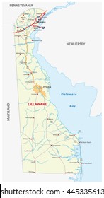 road map of the US state delaware