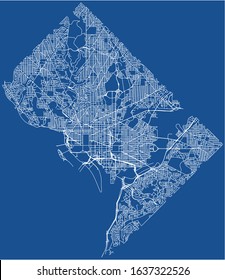 Road map of Washington, District of Columbia (DC), USA