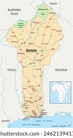 Fahrplan des westafrikanischen Staates Benin