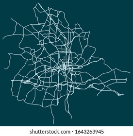 Road map of Winston-Salem, North Carolina, United States