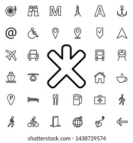 Road mark icon. Universal set of navigation for website design and development, app development