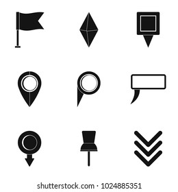 Road mark icons set. Simple set of 9 road mark vector icons for web isolated on white background