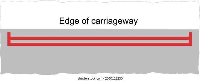 Road marking indicating no stopping on a red route at any time,  road signs in the United Kingdom