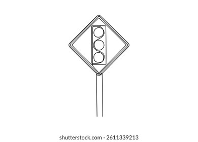 Road markings concept. Single line draw design. Vector graphic illustration