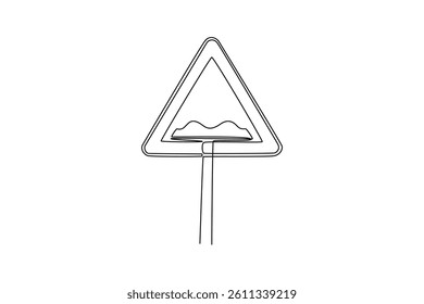 Road markings concept. Single line draw design. Vector graphic illustration