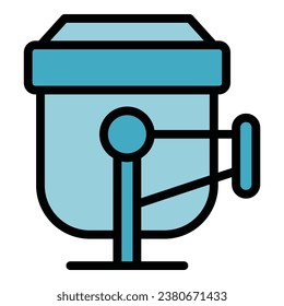 Road mixer icon outline vector. Concrete cement. Truck machine color flat