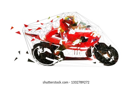 Road motorbike, low polygonal vector illustration. Motorcycle