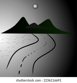 Recorrer el fondo del arte de la montaña 